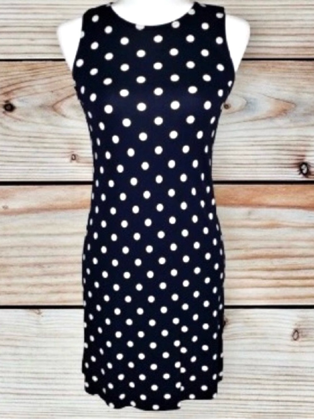 Chetta B dress navy polka dot Sz.4